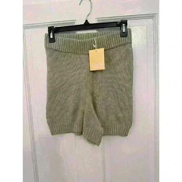 Charlie‎ Holiday Anthropologie Green Knit Blanche Shorts size 4 NWT - Picture 2 of 5
